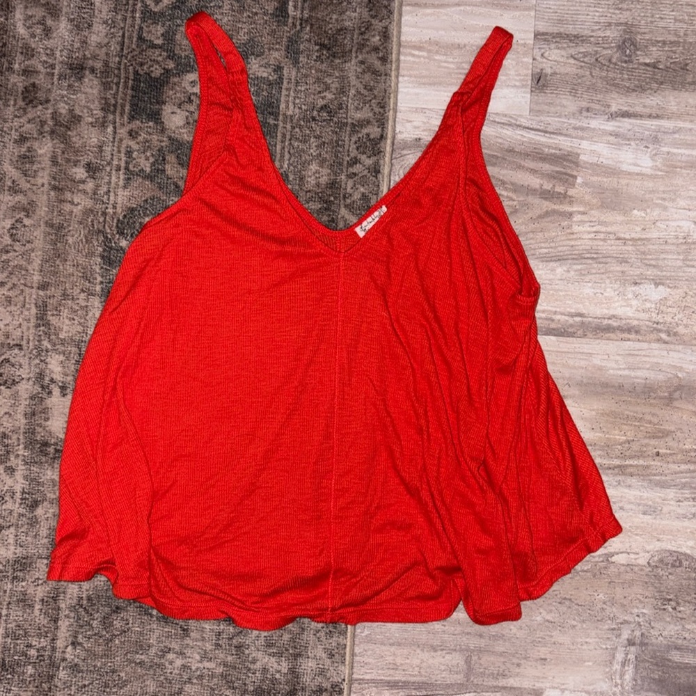 Free people bright red tank size medium